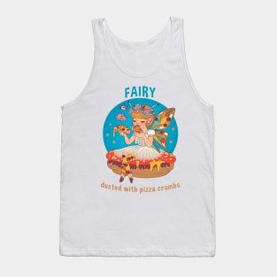 Fairy Dusted with Pizza Crumbs Funny Food Retro Anime Tank Top